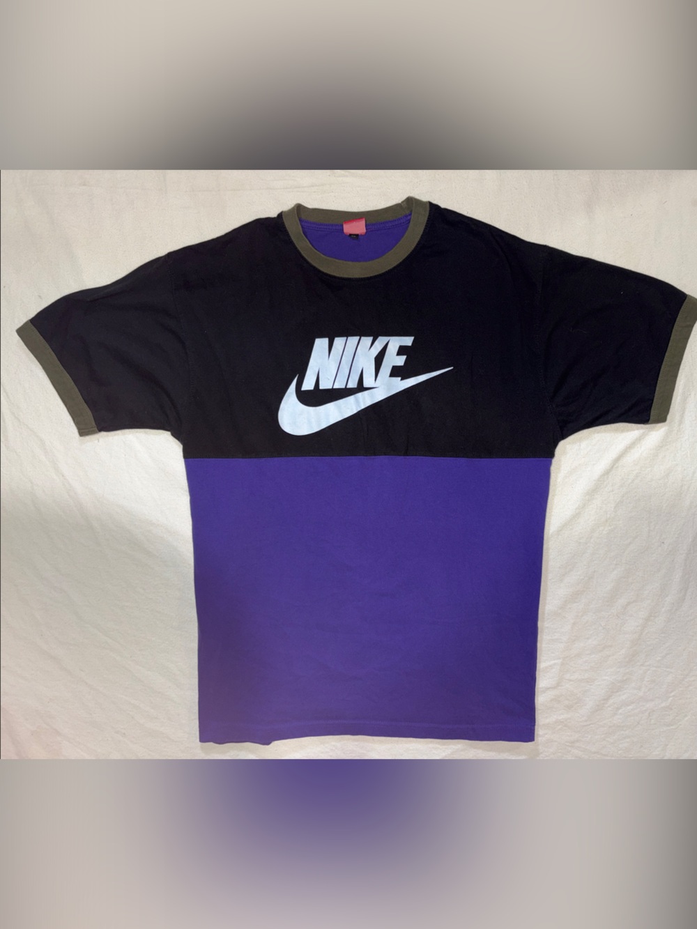 Vintage Nike Graphic Ringer Tee Purple Black Size XL